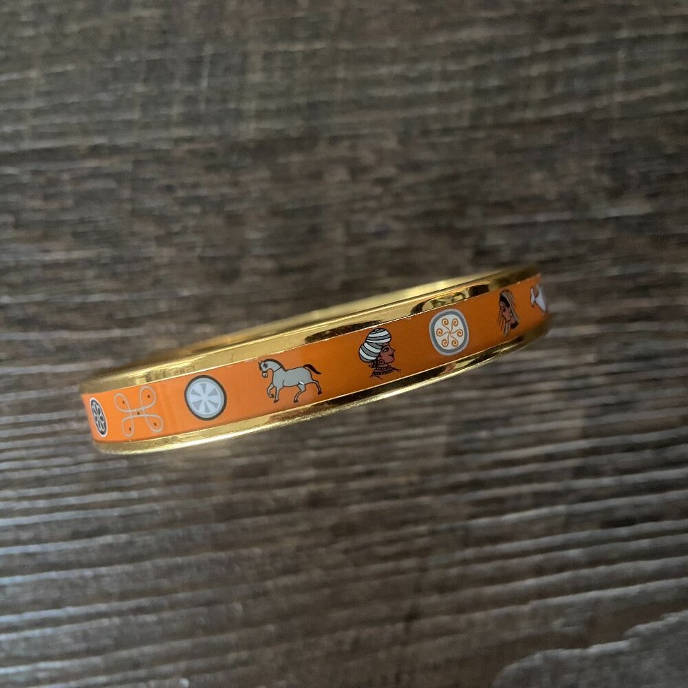 RARE! VINTAGE HERMES 2008 INDIAN SPIRIT CLOISONNE BANGLE